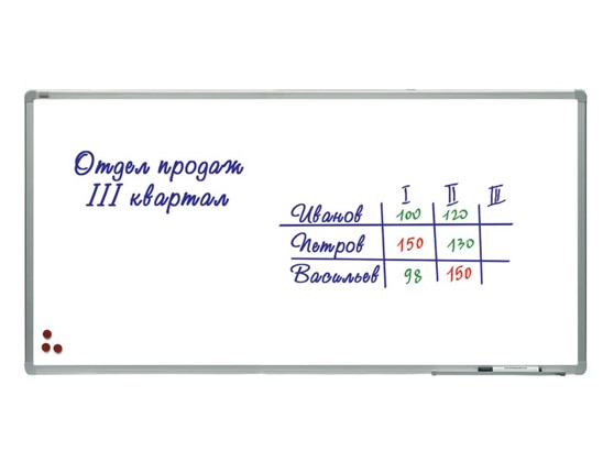 Доска магнитно-маркерная 2х3, TSA1224, 120х240 см, алюминиевая рамка, лаковое покрытие в Челябинске - изображение
