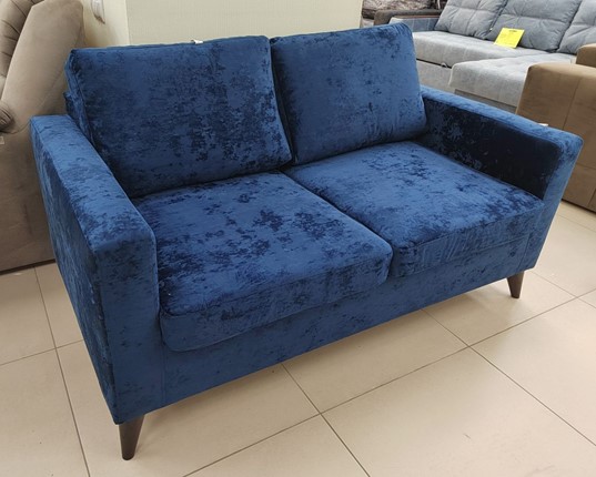 Прямой диван Рим МД Краш 15 темно синий в Миассе - изображение