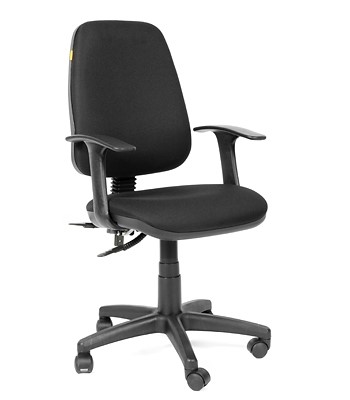 Кресло компьютерное CHAIRMAN 661 Ткань стандарт 15-21 черная в Миассе - изображение