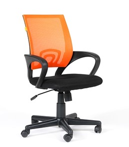Кресло офисное CHAIRMAN 696 black Сетчатый акрил DW66 оранжевый в Копейске