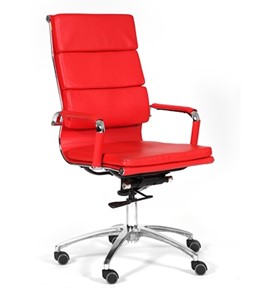 Кресло компьютерное CHAIRMAN 750 экокожа красная в Магнитогорске